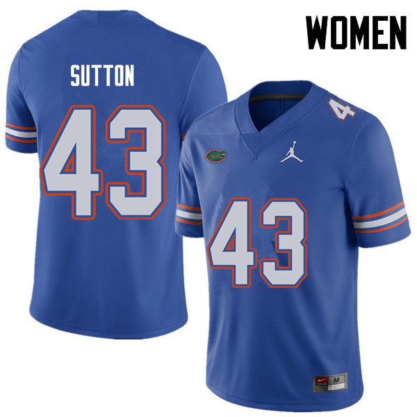 Jordan Brand Women #43 Nicolas Sutton Florida Gators College Football Jerseys Sale-Royal